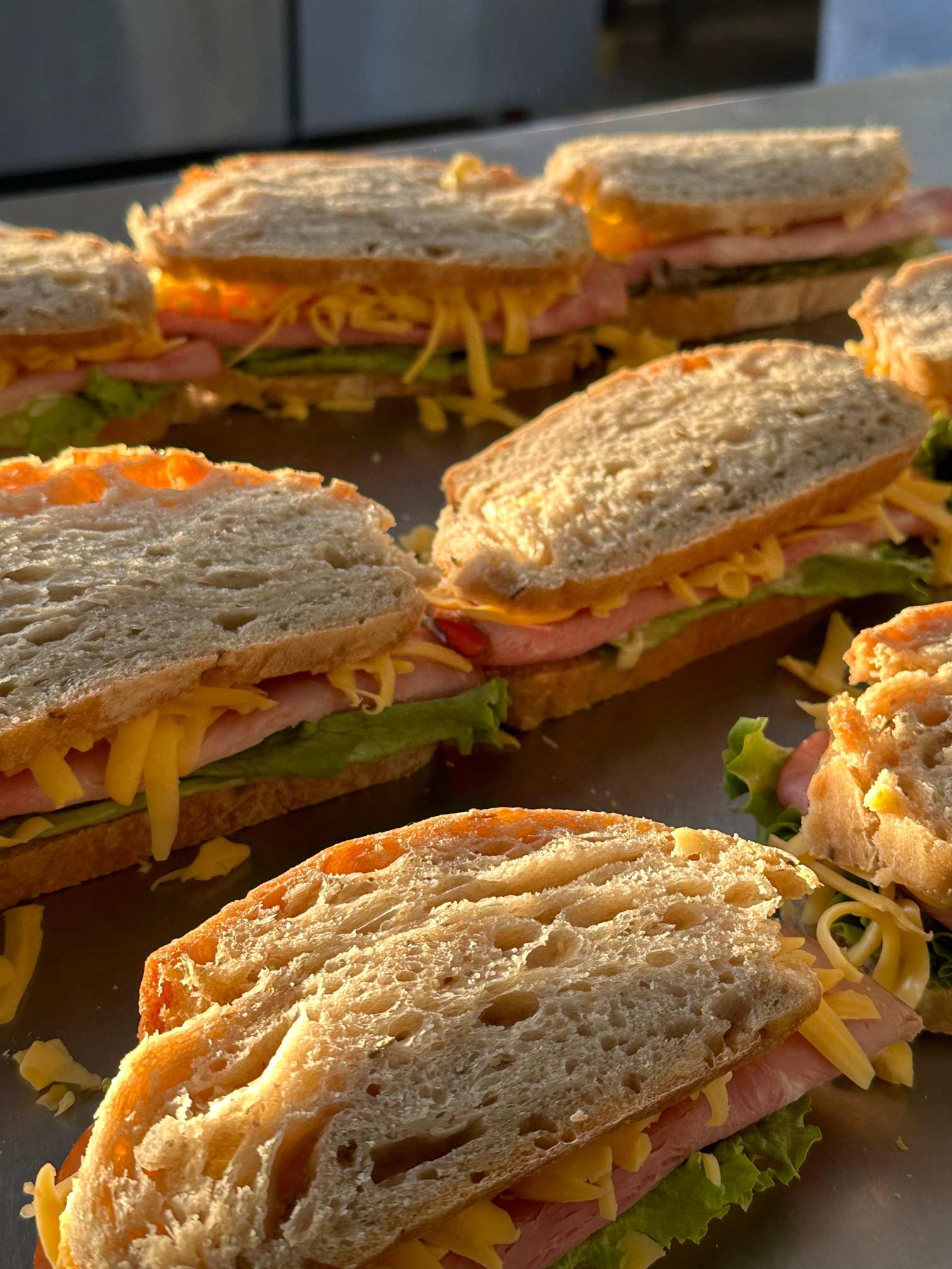 A bunch of fresh sandwiches